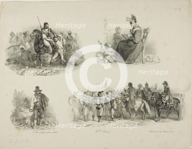 Sheet of Sketches, 1829–30. Creator: Auguste Raffet.