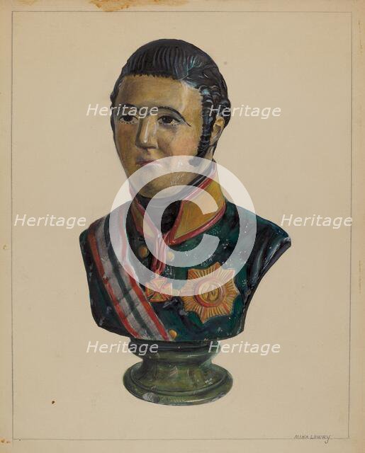 Portrait Bust, c. 1936. Creator: Mina Lowry.