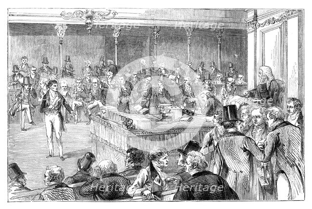 Lord John Russell (1792-1878) introducing the Reform Act of 1832 (c1895). Artist: Unknown