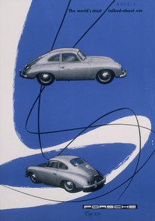 Poster advertising the Porsche 356, 1955. Artist: Unknown