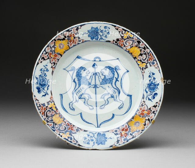 Plate, Delft, c. 1725/40. Creator: Delftware.