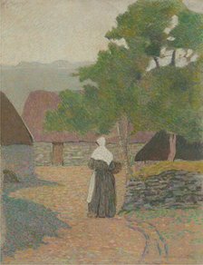 Landscape. Peasant woman going to her farm, 1887. Creator: Delavallée, Henri (1862-1943).