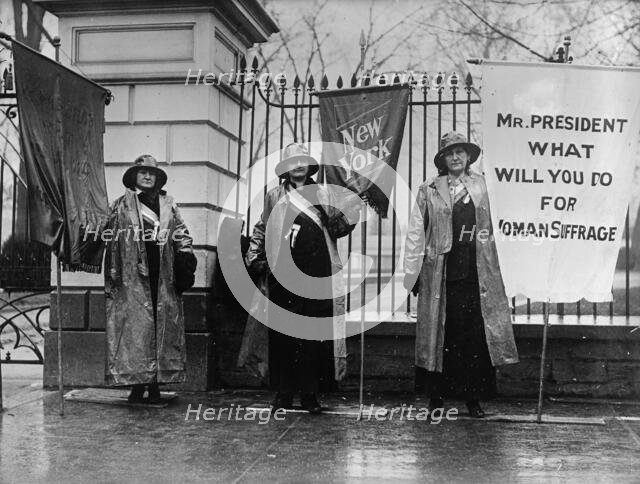 Woman Suffrage - Picket Parade, 1917. Creator: Harris & Ewing.