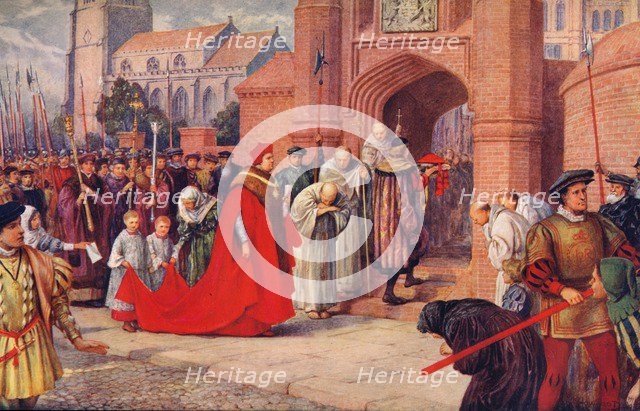 'Cardinal Wolsey possibly entering Hampton Court Palace', 1917. Artist: Unknown.