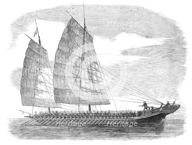 Chinese Pirate-boat at Canton - from a drawing by a Chinese artist, 1857. Creator: Unknown.
