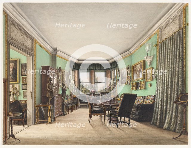 A Room in Schloss Buchwald, c. 1843. Artist: Klose, Friedrich Wilhelm (1804-1863)