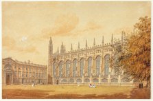 South Side of King's College Chapel, Cambridge, 1815/20. Creator: Frederick Mackenzie.