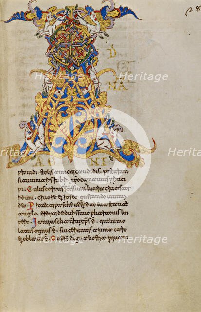 Inhabited Initial A; Breviary, 1153. Creator: Unknown.