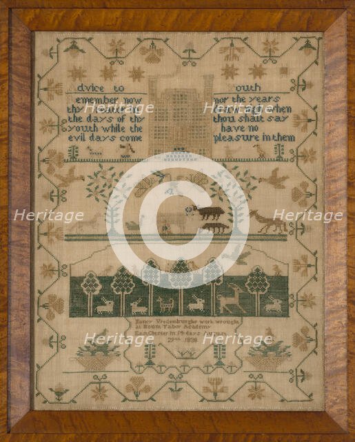 Sampler, New York, 1838. Creator: Nancy Vredenburgh.