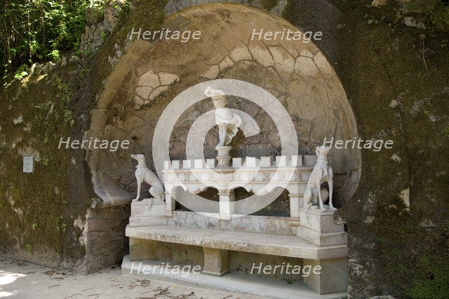 A bench in Regaleira Palace, Sintra, Portugal., 2009. Artist: Samuel Magal