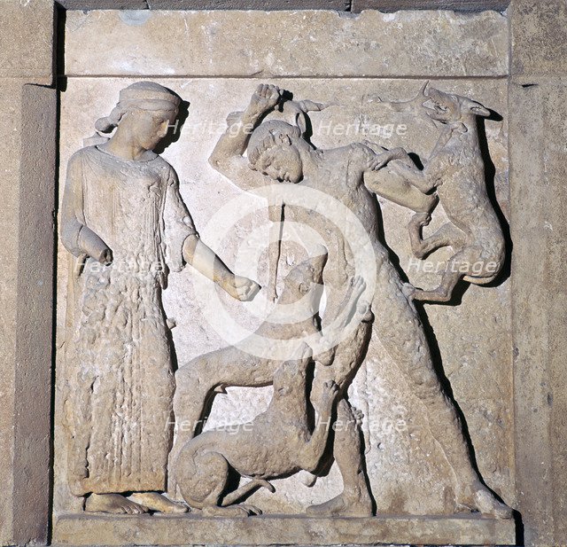 Actaeon being devoured by Artemis' dogs, 5th century BC. Artist: Unknown