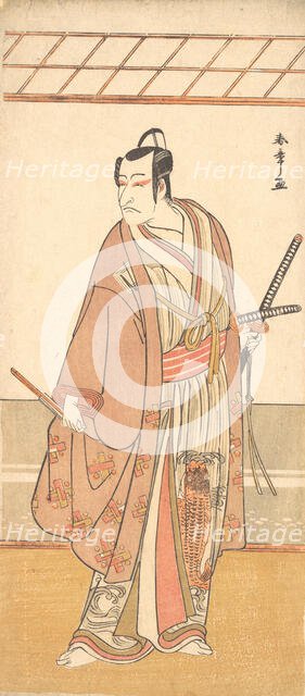 The Actor Ichikawa Danjuro V as a Samurai Attired in a Purple Haori (Coat), ca. 1778. Creator: Shunsho.