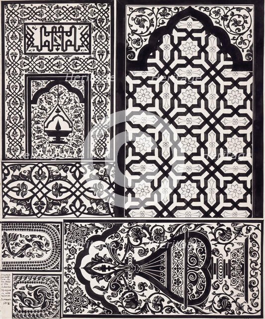 Designs from the Adina Mosque, Pandua, West Bengal, 1812. Creator: Unknown.