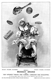 Advertisement for Brooke's Monkey Brand Soap, 1898.  Creator: Unknown.