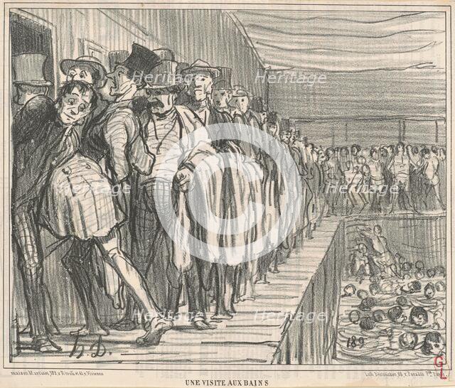 Une visite aux bains, 19th century. Creator: Honore Daumier.