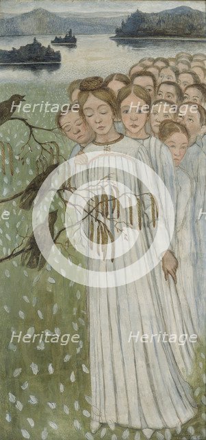 Folk song (Kansanlaulu), 1894. Artist: Simberg, Hugo (1873-1917)