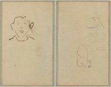 Boy's Face; Two Sheep [verso], 1884-1888. Creator: Paul Gauguin.