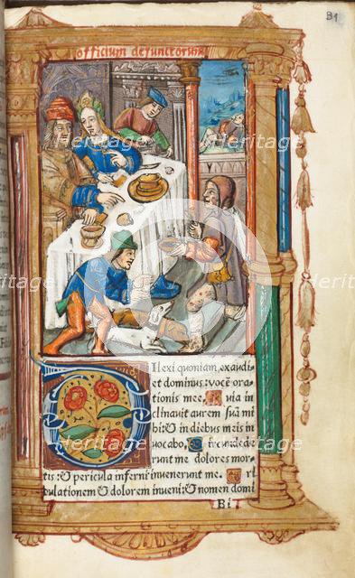 Printed Book of Hours (Use of Rome): fol. 73r, Lazarus, 1510. Creator: Guillaume Le Rouge (French, Paris, active 1493-1517).