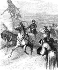 The late Emperor Alexander II. riding in a sledge through St. Petersburg, 1881. Creator: Unknown.