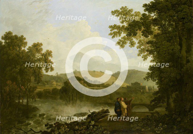 Cicero and his two friends, Atticus and Quintus, at his villa at Arpinum, 1769-1770. Artist: Richard Wilson.