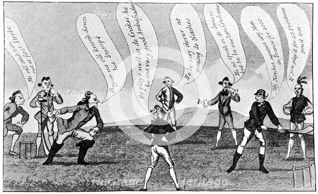 Edward Sackville (1591-1652), 4th Duke of Dorset, playing cricket, 18th century (1912). Artist: Unknown