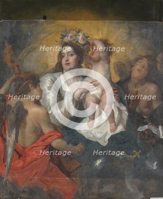 The Virgin Crowned by the Infant Christ, in or after c.1646. Creator: Thomas Willeboirts.