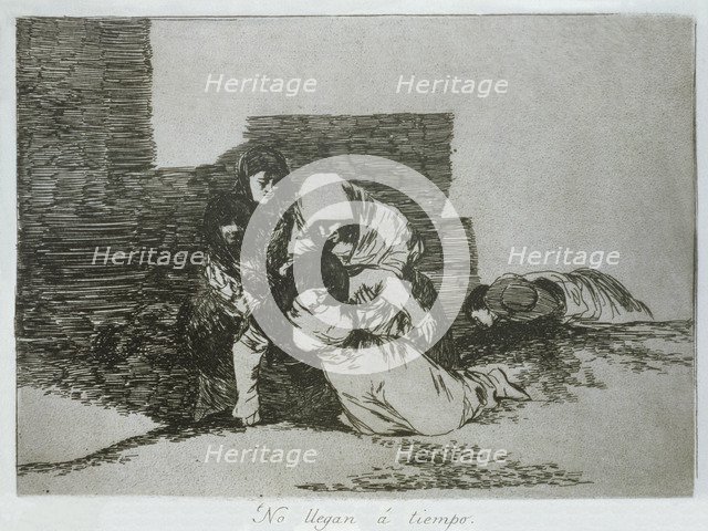 The Disasters of War, a series of etchings by Francisco de Goya (1746-1828), plate 52: 'No llegan…