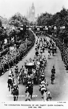 Queen Elizabeth II's Coronation Procession, London, June 2 1953. Artist: Unknown