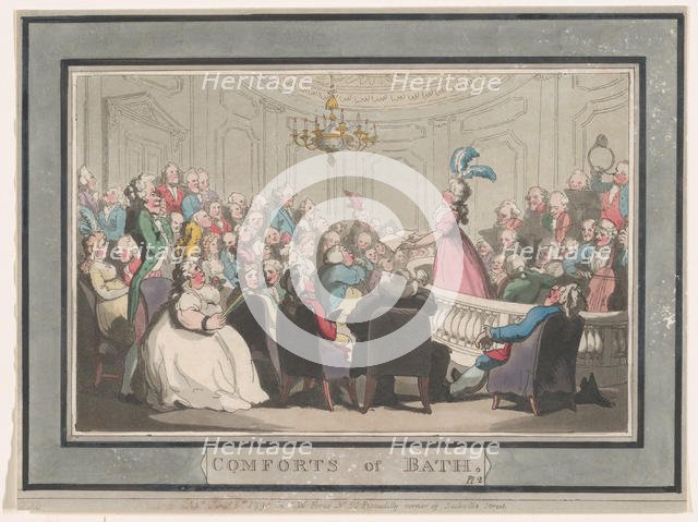 Comforts of Bath, Plate 2, January 6, 1798., January 6, 1798. Creator: Thomas Rowlandson.