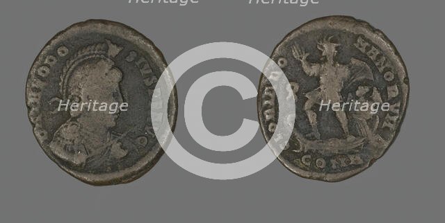 Coin Portraying the Emperor Theodosius, 379-395. Creator: Unknown.