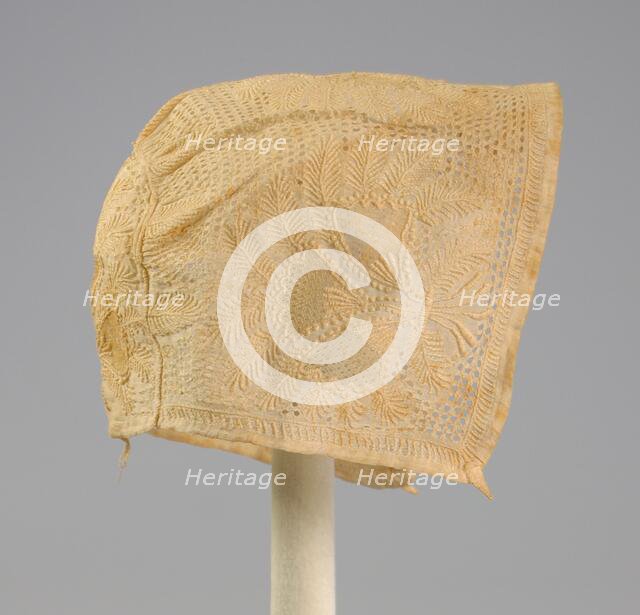 Cap, American, ca. 1830. Creator: Unknown.