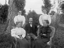 Family photo of William Manderville Ellis L'Estrange (seated centre) and Elizabeth Ely..., 1906. Creator: Robert Augustus Henry L'Estrange.