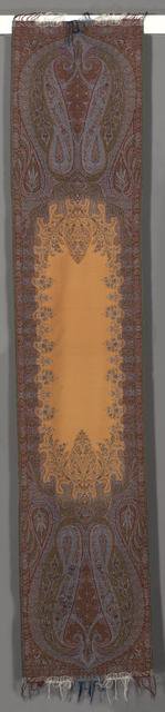 Long Stole with Botehs and Orange Center, 1850-1855. Creator: Unknown.