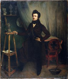 Portrait thought to be of the sculptor Michallon, known as the Younger, in his studio, c1835. Creator: Unknown.