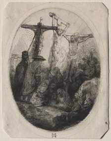 Christ Crucfied Between Two Thieves: An Oval Plate, c. 1641. Creator: Rembrandt van Rijn (Dutch, 1606-1669).