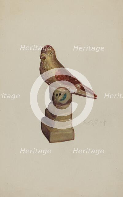 Chalkware Bird, c. 1940. Creator: Elmer R. Kottcamp.