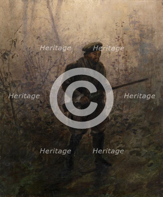 Hunter in the Forest. Artist: Pokhitonov, Ivan Pavlovich (1850-1923)