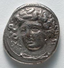 Drachma: Fountain Nymph Larissa (obverse), 400-344 BC. Creator: Unknown.