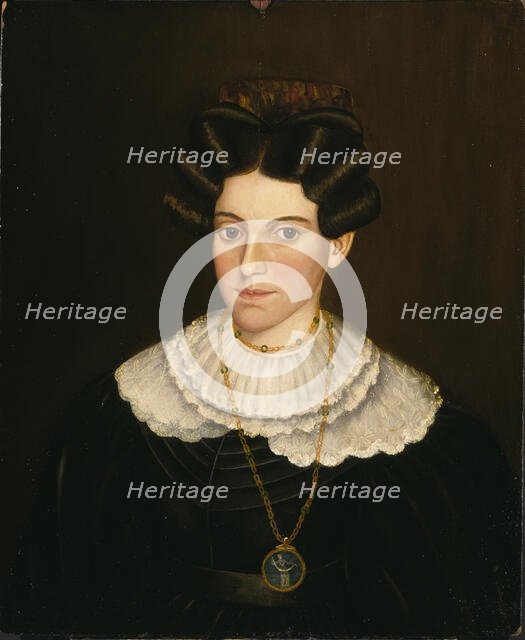 Woman in Black Dress, ca. 1835-1840. Creator: Milton W. Hopkins.