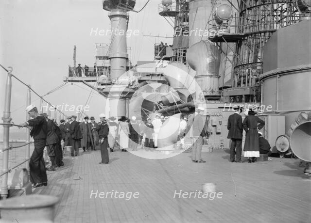 On deck of USS Arkansas, between c1910 and c1915. Creator: Bain News Service.