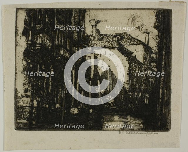 The Dark Canal, Venice, 1908. Creator: Donald Shaw MacLaughlan.