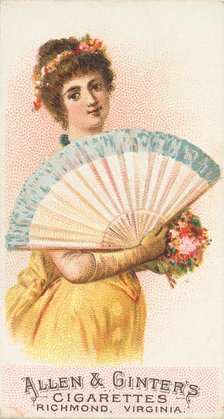 Plate 10, from the Fans of the Period series (N7) for Allen & Ginter Cigarettes Brands, 1889. Creator: Allen & Ginter.