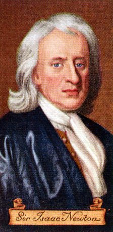Sir Isaac Newton, taken from a series of cigarette cards, 1935. Artist: Unknown