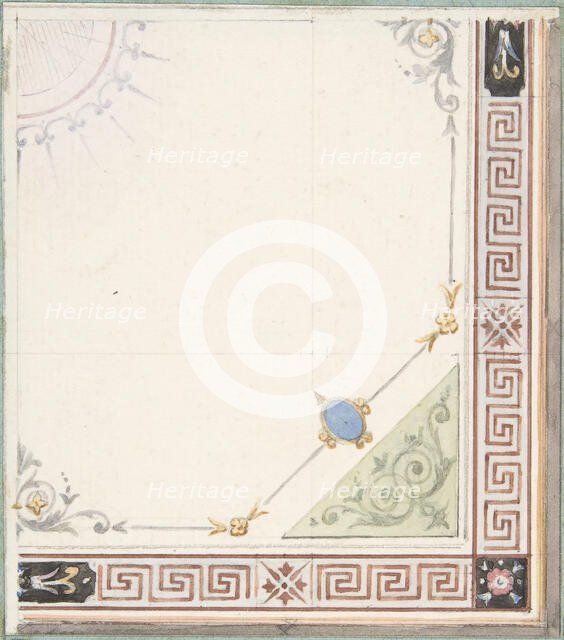 Pompeiian Design for Paneling, second half 19th century. Creators: Jules-Edmond-Charles Lachaise, Eugène-Pierre Gourdet.