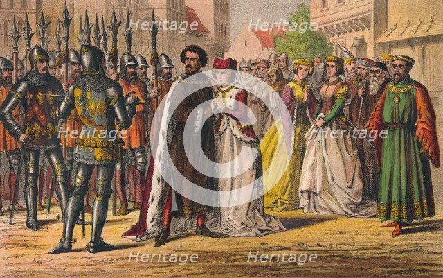 'My lord, the mind of Bolingbroke is chang'd; You must to Pomfret, not unto the Tower', c1875. Artist: Robert Charles Dudley.