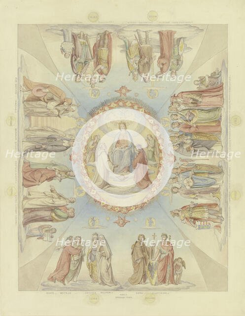 Dante's Paradise for the ceiling painting in the first hall of the Villa Massimo in Rome. Creator: Philipp Veit.