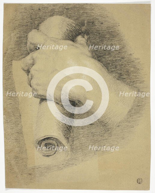 Hand Holding Roll of Papers, n.d. Creator: Charles Lucy.