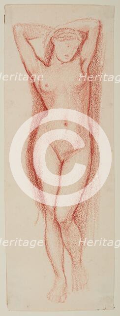 Female nude - study, 1864. Creator: Sir Edward Coley Burne-Jones.