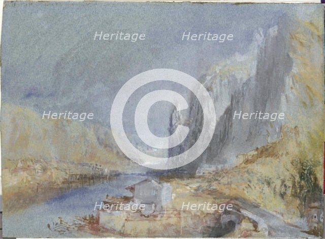 Roche à Bayard, Dinant, c1839. Creator: JMW Turner.