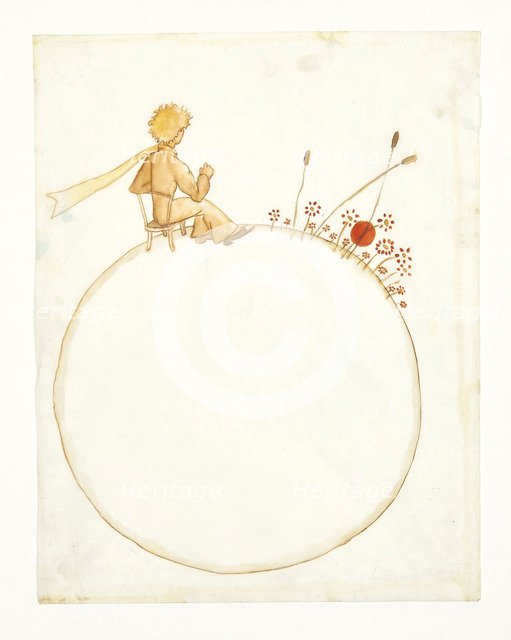 Illustration for novella The Little Prince (Le Petit Prince), 1942.